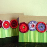Crochet flower cards