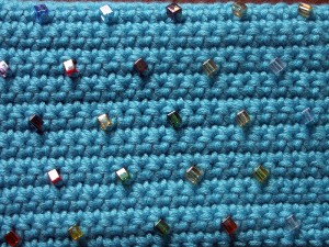 Crochet pencil case close-up