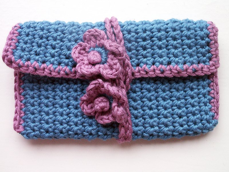 Crochet purse blue