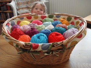 Beautiful basket of yarn