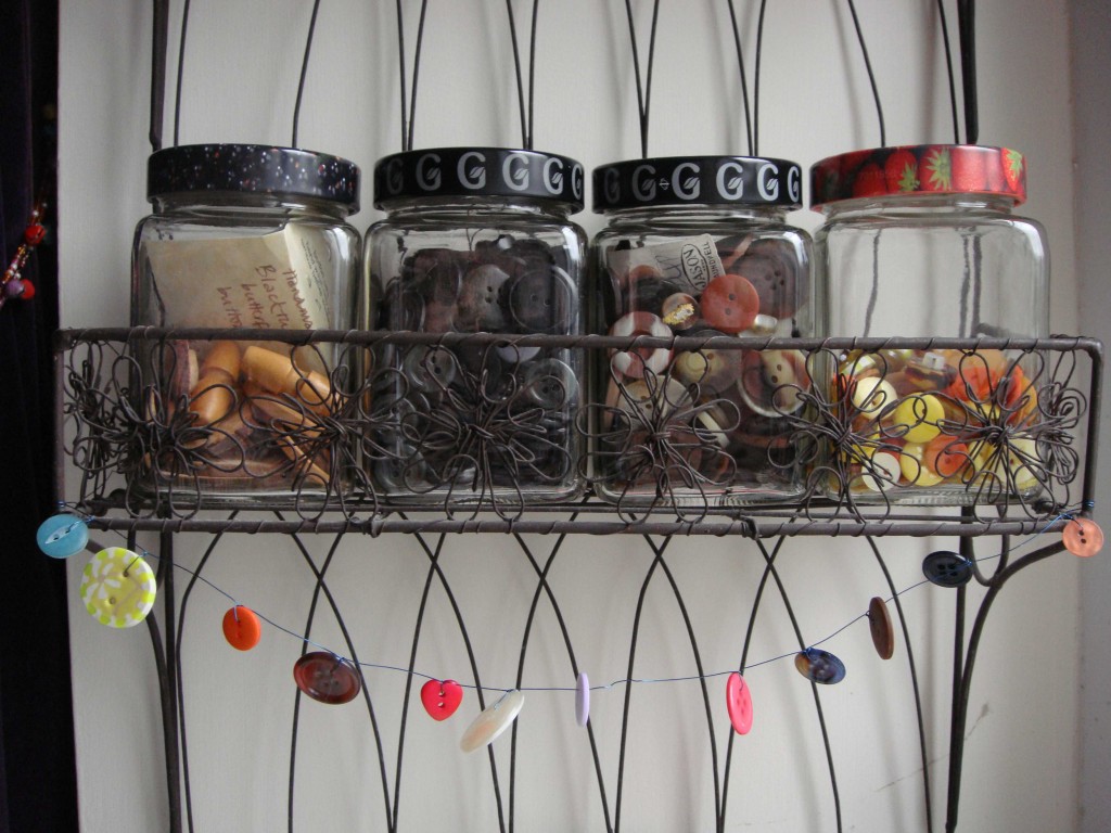 button and wire garland