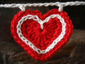 crochet heart garland
